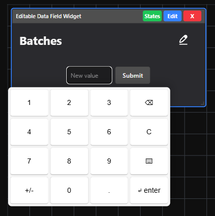 Data Field input