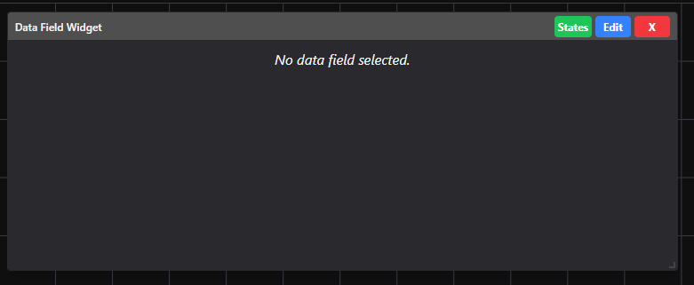 Unconfigured Data Field Widget